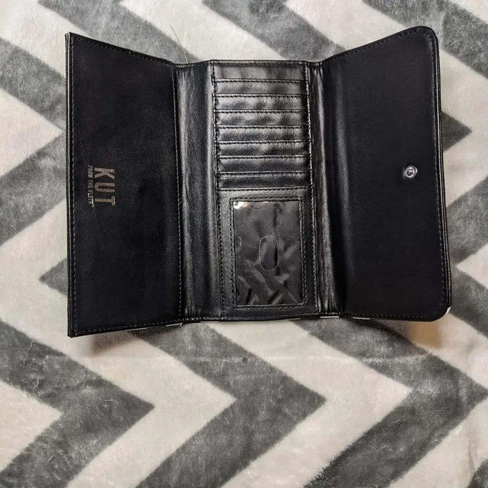 Kut From The Kloth Pristine Wallet -Black and White Stripes